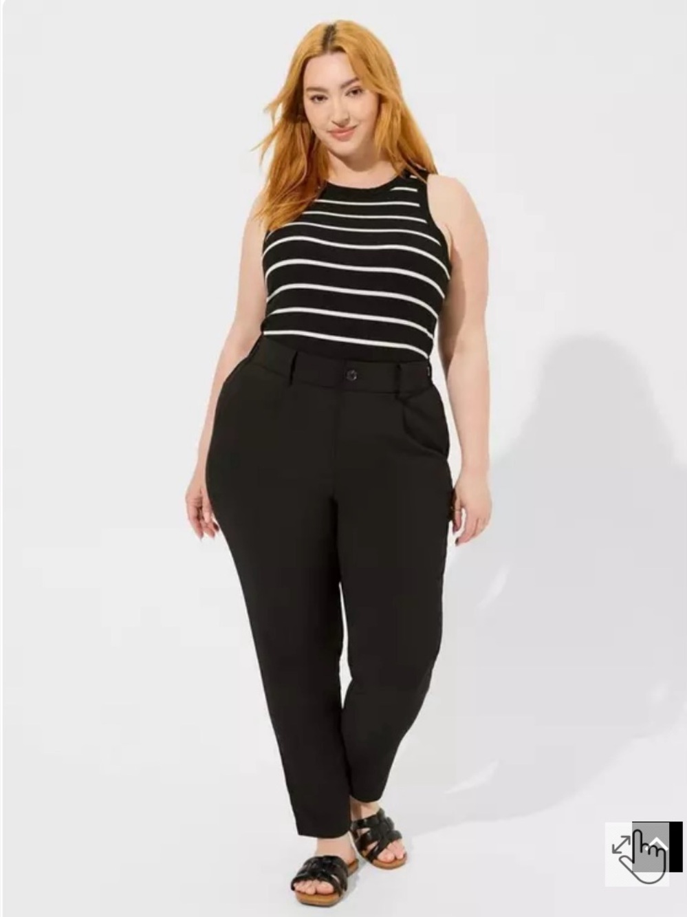 Torrid Black Taper Stretch Crepe High Rise Pant 10 Short - Bombshell Skinny